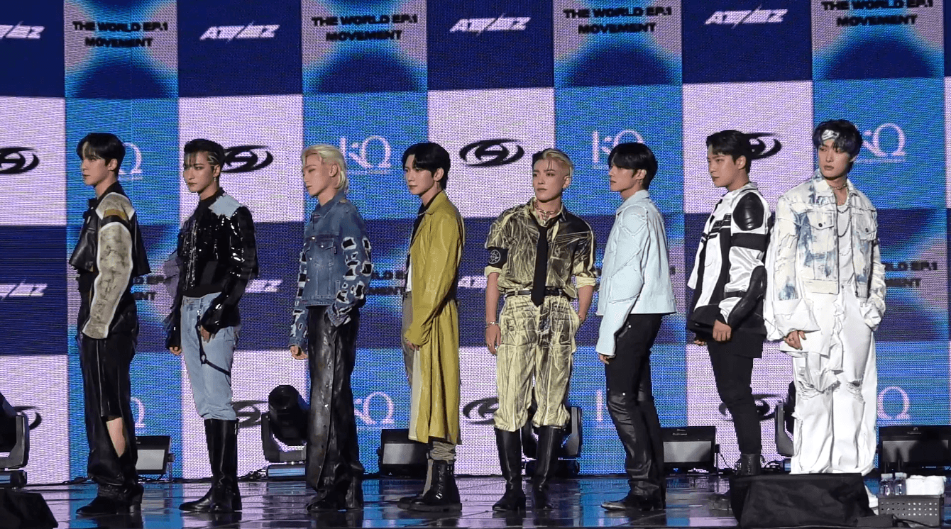 All eight ATEEZ members photographed together in July 2022