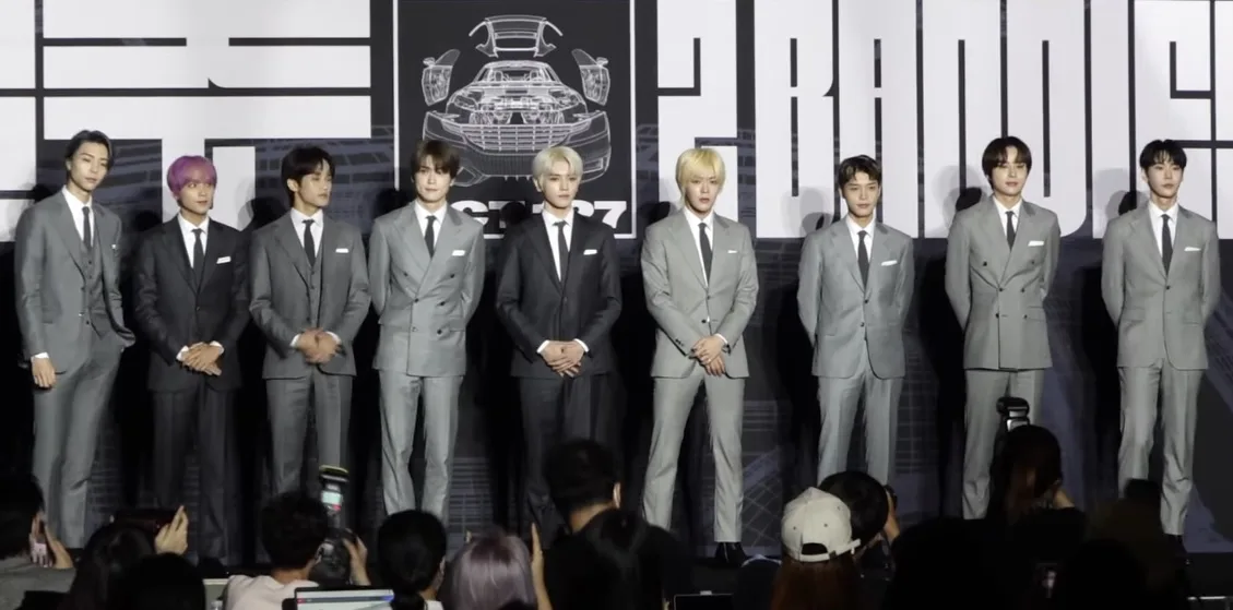 NCT 127 members at the 2 Baddies media showcase